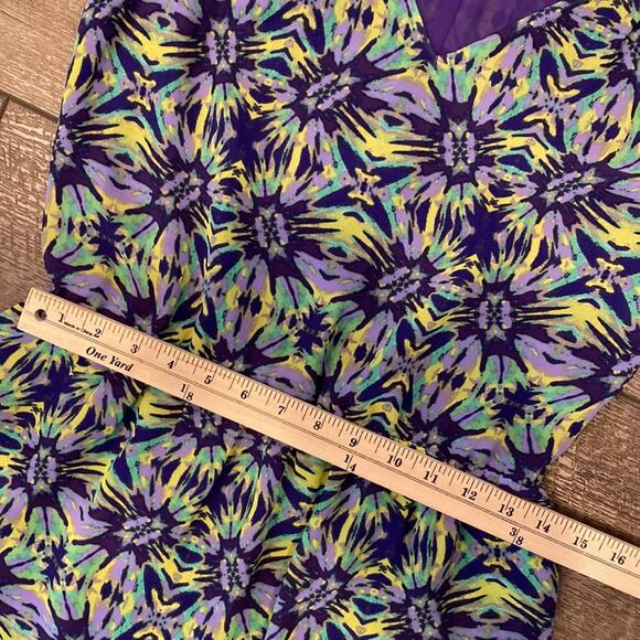 COLDWATER CREEK Maxi Dress Bright Purple Yellow Geo Print  Size 4 - Picture 5 of 9